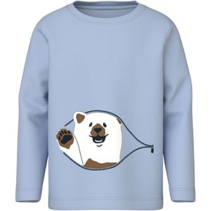 NAME IT Shirt 'NMMVUX'  hemelsblauw / bruin / wit