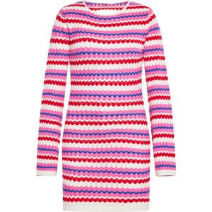 ebeeza Jurk  blauw / lichtroze / rood / wolwit