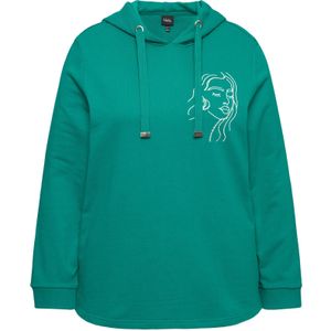 Ulla Popken Sweatshirt  jade groen / wit