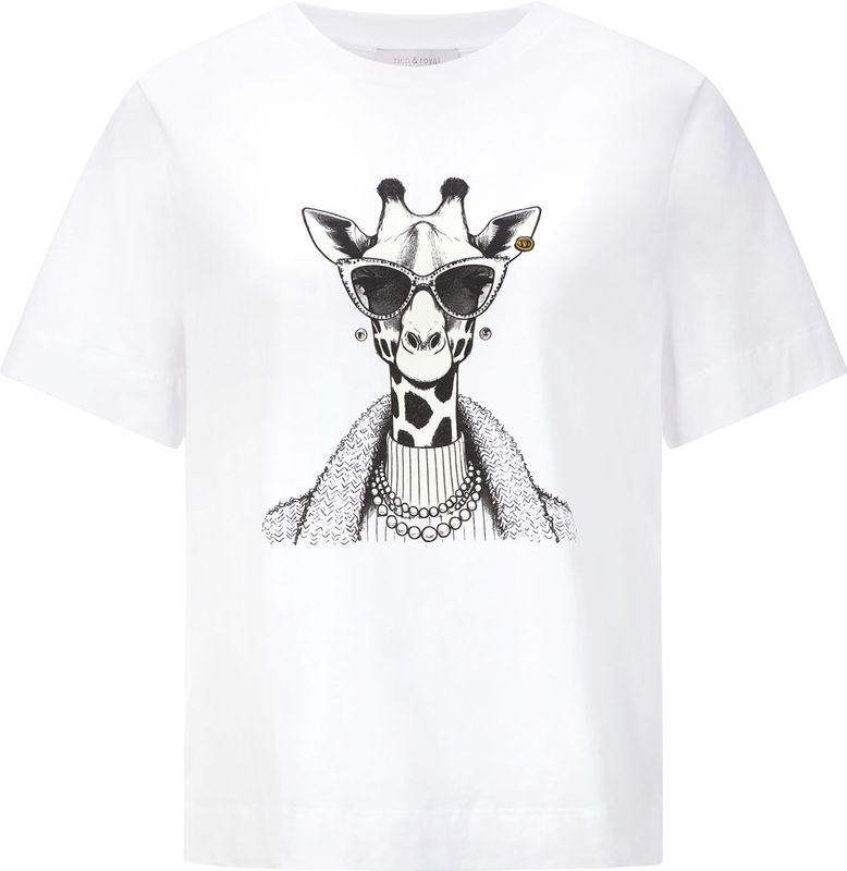 Rich & Royal - Shirt - Geel - Motiefprint - Kwartmouw