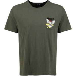 T-shirt - Ronde Hals - Zacht Katoen - Print op Borst en Rug