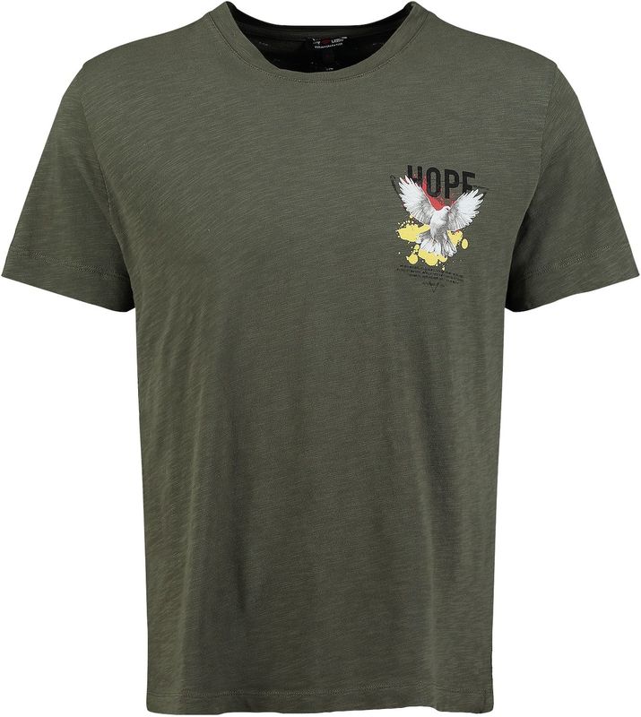 T-shirt - Ronde Hals - Zacht Katoen - Print op Borst en Rug