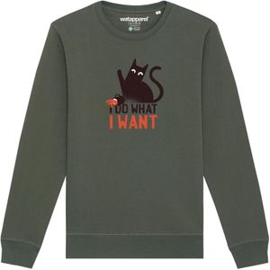 Watapparel Sweatshirt ' Cat '  kaki / gemengde kleuren