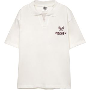 Pull&Bear Shirt 'MICKEY'  chocoladebruin / wit