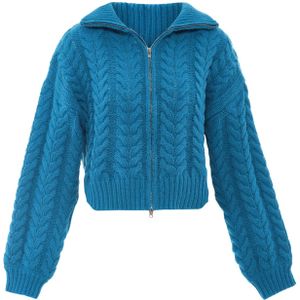 Sookie Gebreid vest  cyaan blauw