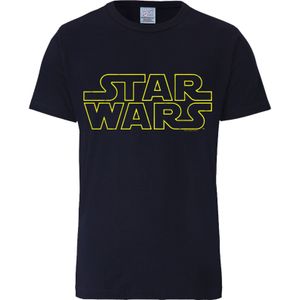 LOGOSHIRT Shirt 'Star Wars Logo'  donkerblauw / geel