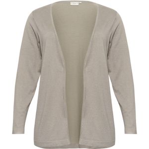KAFFE CURVE Gebreid vest 'KA Farsia'  greige