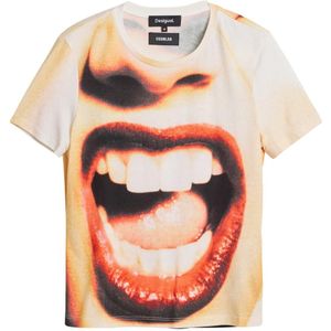 Desigual Shirt 'Boca'  sand / rood / wit