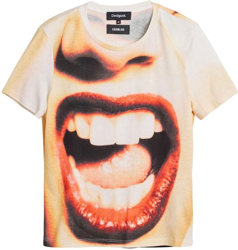 Desigual Shirt 'Boca'  sand / rood / wit