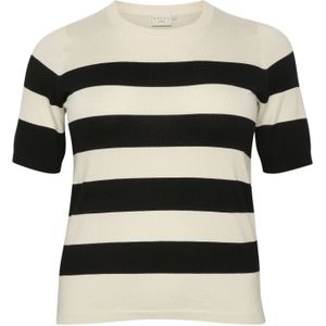 KAFFE CURVE Trui 'Malia'  beige / zwart