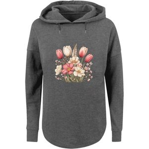 F4NT4STIC Sweatshirt 'Rosa Weißer Frühlingsblumenstrauß'  donkergrijs / gemengde kleuren