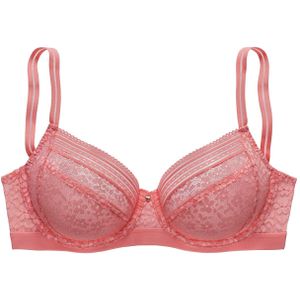 Nuance - Beugel-bh - Koraal - Lingerie - Zachte Jacquardkant met Elegante Hart-accessoire