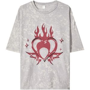 Bershka Shirt  grijs / lichtgrijs / rood / zwart