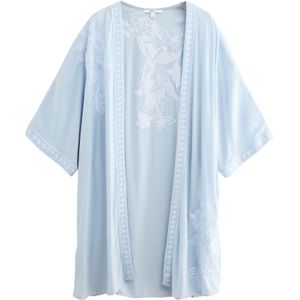 Next - Ochtendjas - Blauw/Wit - Badjas