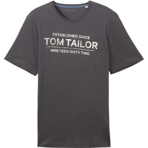 TOM TAILOR Shirt  donkergrijs / wit