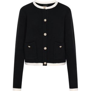 DreiMaster Klassik Gebreid vest  zwart / wit