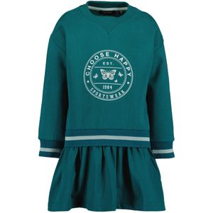 BLUE SEVEN Jurk  lichtgrijs / petrol / wit