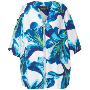 Ulla Popken Tussenjas  lichtblauw / donkerblauw / lichtgroen / wit