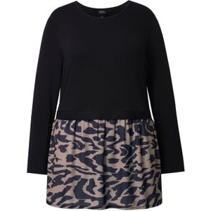 Ulla Popken Shirt  taupe / zwart