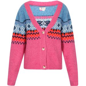 IZIA Gebreid vest  blauw / navy / fuchsia / rood / wit