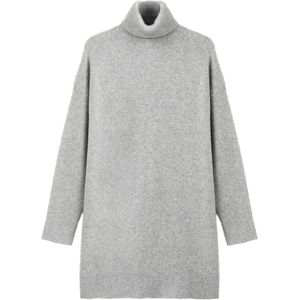 MANGO Gebreide jurk 'Taldote'  lichtgrijs
