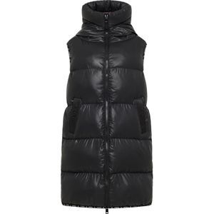 Carlo Colucci - Decima - Gewatteerd Lang Vest - Zwart - Dames