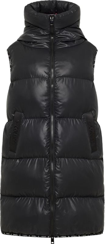 Carlo Colucci - Decima - Gewatteerd Lang Vest - Zwart - Dames