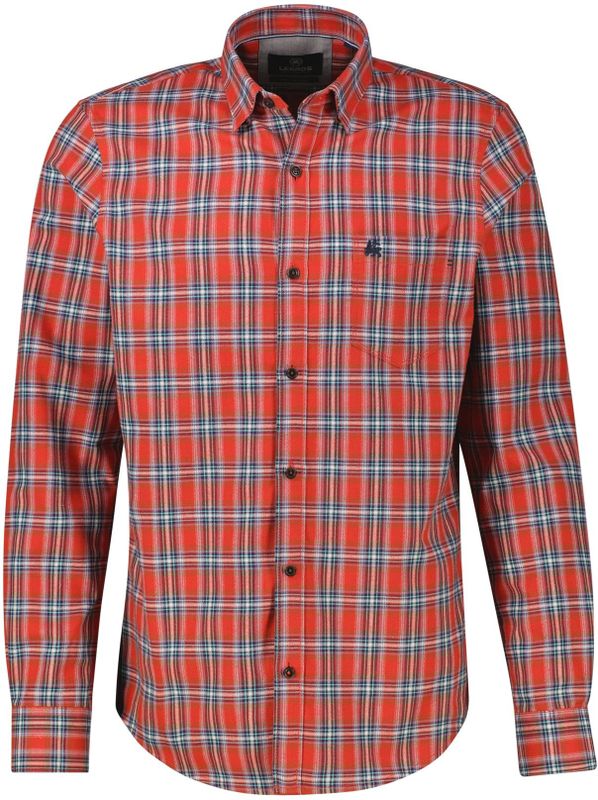 Lerros - Flanellen Overhemd - Scandinavian Red - Heren