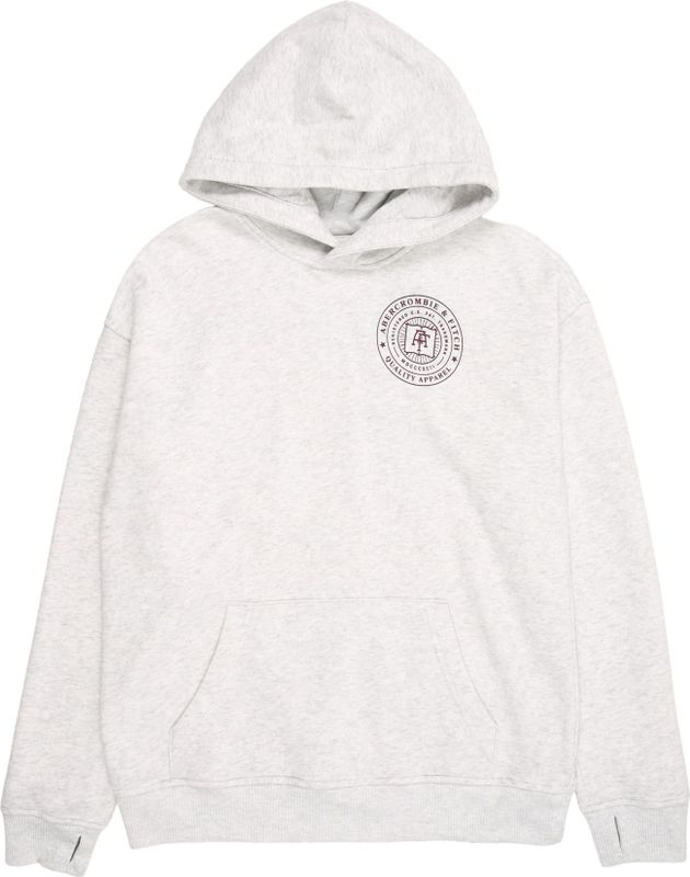 Abercrombie & Fitch - Sweatshirt - Lichtgrijs/Wijnrood - Capuchon