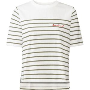 LASCANA Shirt  olijfgroen / neonrood / wit