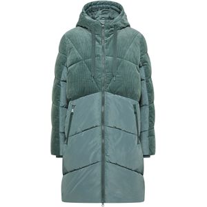 Cecil - Pufferjas - Groen - Dames - Gewatteerd met Ribfluwelen Mix