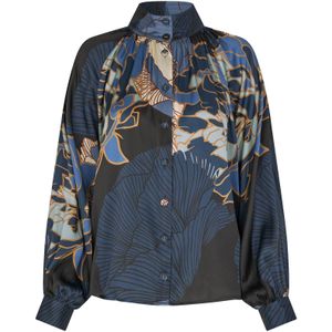 Dea Kudibal Blouse 'Nita'  beige / blauw / lichtblauw / zwart