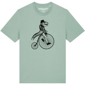 Watapparel Shirt 'T-Rex Auf Fahrrad'  mintgroen / zwart