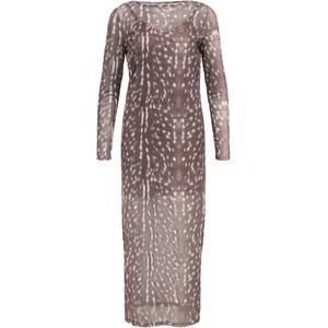 OBJECT Jurk 'OBJMontana'  crème / chocoladebruin