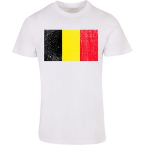F4NT4STIC Shirt 'Belgien Flagge Belgium'  geel / rood / zwart / wit
