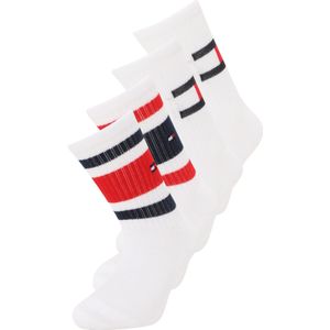 Tommy Hilfiger - TH KIDS SOCK 4P FLAG & SPORT STRIPE ECOM - Sokken - Wit - 4 Paar