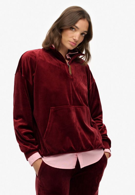 Superdry - Country Club Velour - Sweatshirt - Met Halve Rits