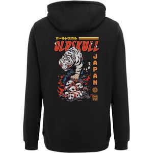 Oldskull Sweatshirt 'Xtreme Tattoo Tiger Skull'  oranje / rood / zwart / wit