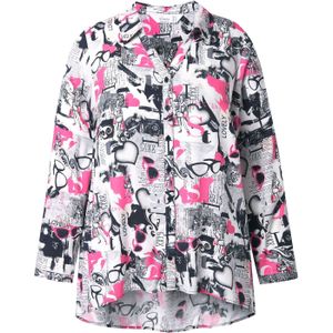 MIAMODA Blouse  grijs / pink / zwart / wit