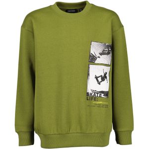 BLUE SEVEN Sweatshirt  olijfgroen / zwart / wit