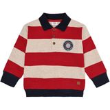 Hust & Claire Sweatshirt 'Sejer'  beige gemêleerd / navy / karmijnrood