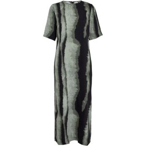 Peppercorn Jurk 'Jeanne'  olijfgroen / pastelgroen / zwart