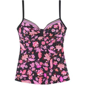 Look - Gedessineerd - Beugelbikini - Zwart - Pink - Polyamide
