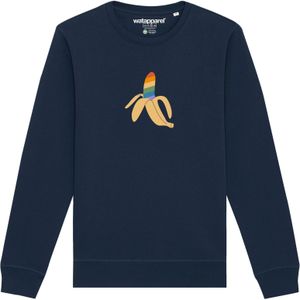 Watapparel Sweatshirt ' Rainbow Banana '  navy / gemengde kleuren