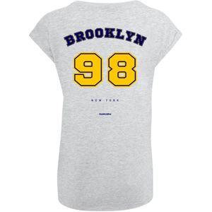 F4NT4STIC Shirt 'Brooklyn 98 NY'  donkergeel / grijs gemêleerd / zwart