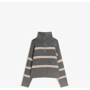 Bershka Trui  bruin / donkergrijs / wit