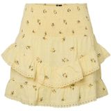 PIECES - PCThea - Rok - Geel - Bloemenprint - Volantrok