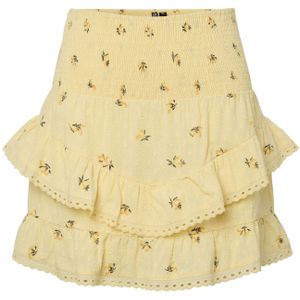 PIECES - PCThea - Rok - Geel - Bloemenprint - Volantrok