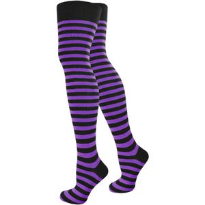 normani Overknee kousen  lila / zwart