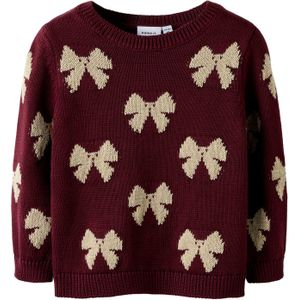 NAME IT Trui 'NMFREKKA'  ecru / wijnrood